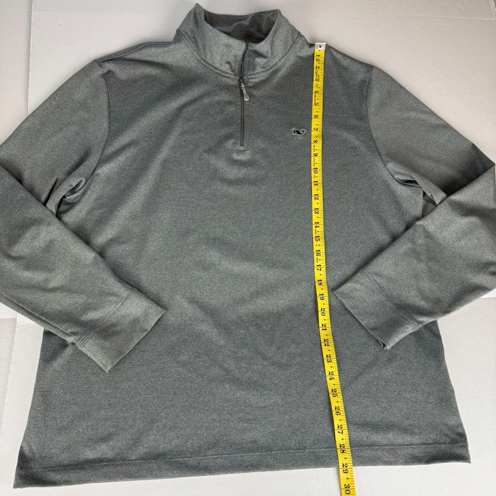 Vineyard Vines Performance Mens XL Gray Heathered Quarter Zip Pullover Sweater